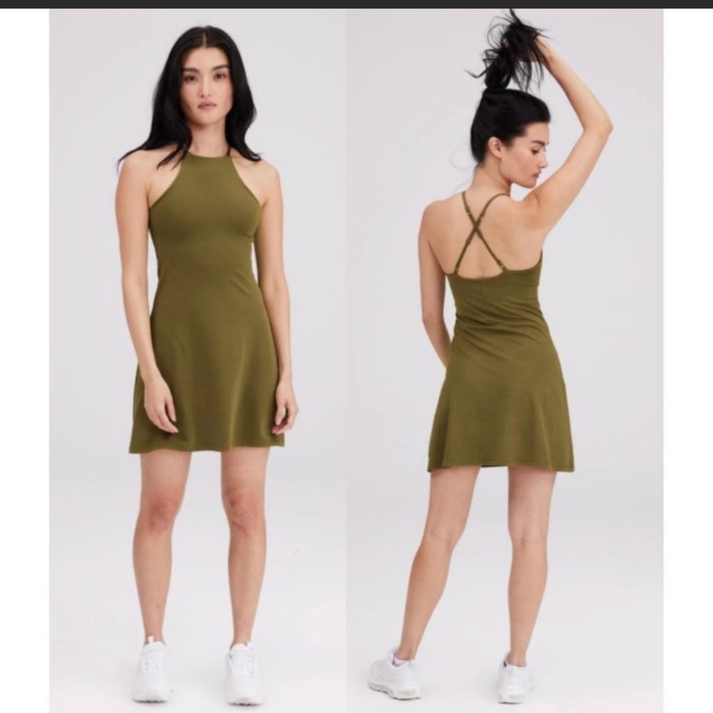 Girlfriend Collective Undress Exercise Dress in Fern - NWT